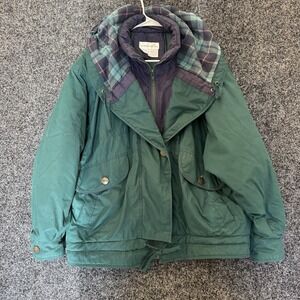 Vtg Paris Sport club Men's jacket Blue/ Green‎ Plaid Size Large
